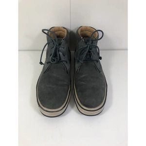John Varatos Mid Top Canvas USA Lace-Up Sneakers Shoes Gray Blue Men's US 9
